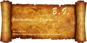 Berbekucz Ilona névjegykártya